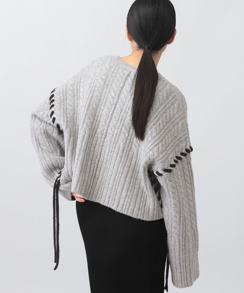 「A part by」 長袖ニット FREE ライトグレー レディース_画像9