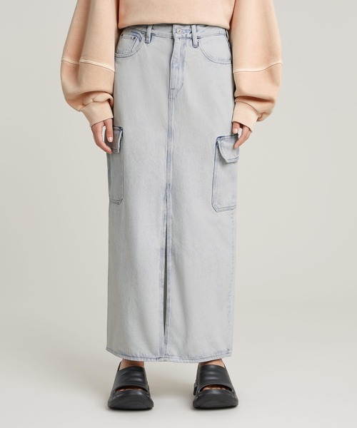 G-STAR RAW スカート VIKTORIA LONG CARGO SKIRT/ハイウエストデニム