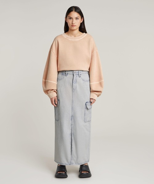 G-STAR RAW スカート VIKTORIA LONG CARGO SKIRT/ハイウエストデニム