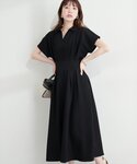 ワンピース 涼しげスキッパー衿お上品ワンピースの詳細画像3