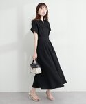 ワンピース 涼しげスキッパー衿お上品ワンピースの詳細画像4