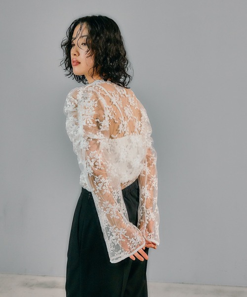 LEPSIM ブラウス シャツ 「結婚式／オケージョン」チュール刺繍