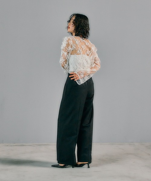 shi 美品 前撮り 結婚式 オケージョン チュール ブラウス トップス LEPSIM ブラウス シャツ 「結婚式／オケージョン」チュール刺繍