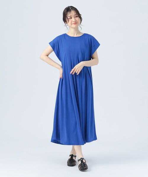 美品✨コムデギャルソン　ワンピース　ブルー　Mサイズ　フレア BEAMS HEART（ビームス ハート） ワンピース タック フレア ワンピース