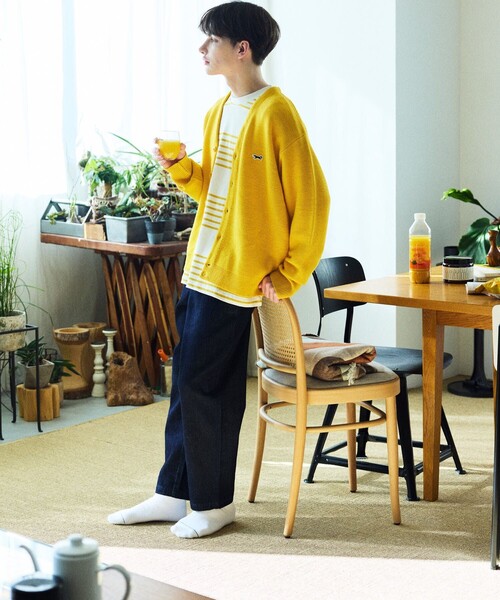 「TOWNCRAFT」 ニットカーディガン「FREAK’S STOREコラボ」 MEDIUM イエロー メンズ_画像3