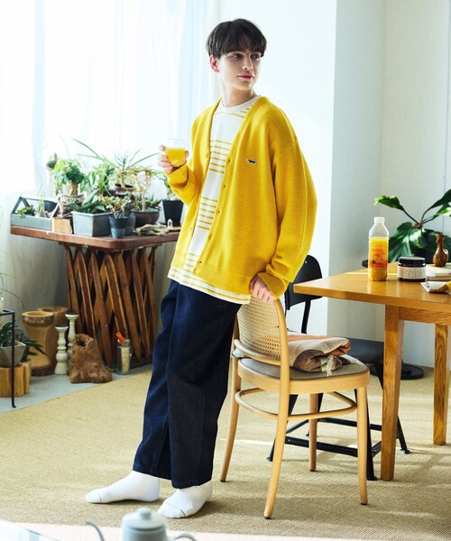 「TOWNCRAFT」 ニットカーディガン「FREAK’S STOREコラボ」 MEDIUM イエロー メンズ_画像4