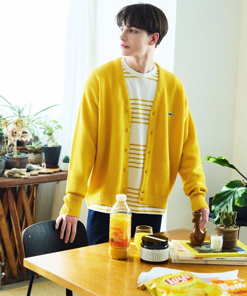 「TOWNCRAFT」 ニットカーディガン「FREAK’S STOREコラボ」 MEDIUM イエロー メンズ_画像8