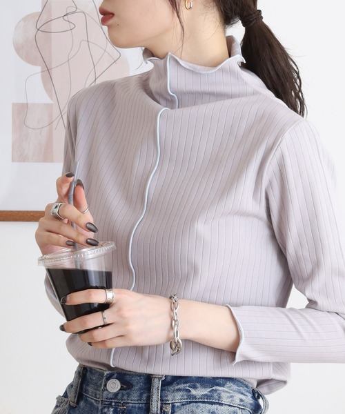 EGLANTINE tシャツ 配色メロウトップス 長袖カットソー