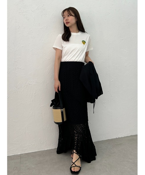 FRAY I.D tシャツ フルーツビジューエンブロイダリーTシャツ