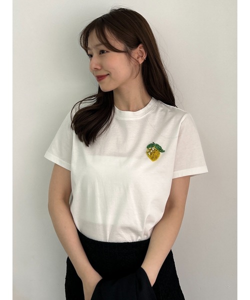 FRAY I.D tシャツ フルーツビジューエンブロイダリーTシャツ
