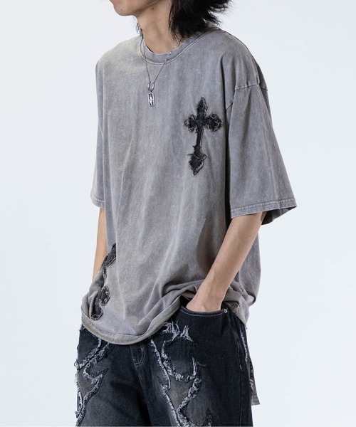 JOHN'S CLOSET tシャツ 「13」ケミカル加工 ブラックデニム