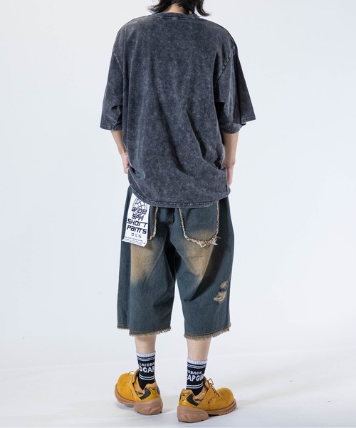 JOHN'S CLOSET tシャツ 「13」ケミカル加工 ブラックデニム