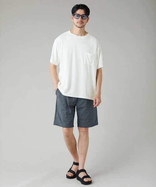 【新品】定価26400円メンズL ホーンガーメント リネンライクハーフパンツ紺 ハーフパンツLGY/UNISEX【ラクチン仕様でもアクティブ】 | LUC＋