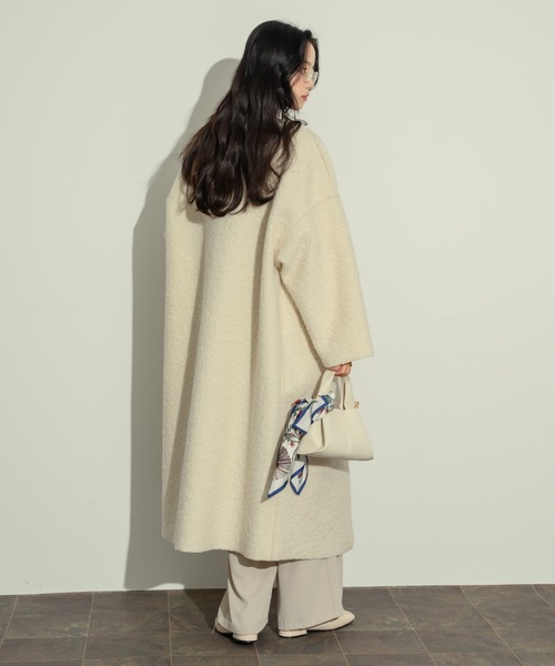 NEUNA（ヌナ） ノーカラーコート FREE アイボリー レディース