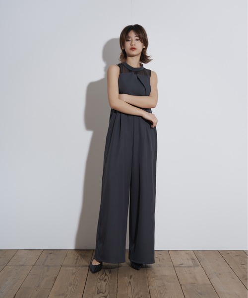 My shawty ドレス　ブルーグレー My shawty パンツドレス docking all in one : ZOZOTOWN Yahoo