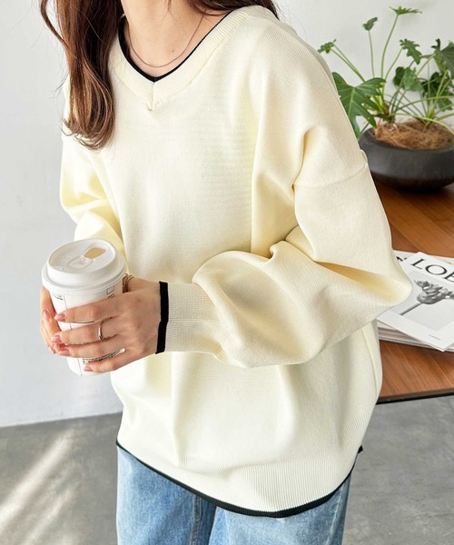 「GeeRA」 ニットカーディガン LARGE アイボリー レディース