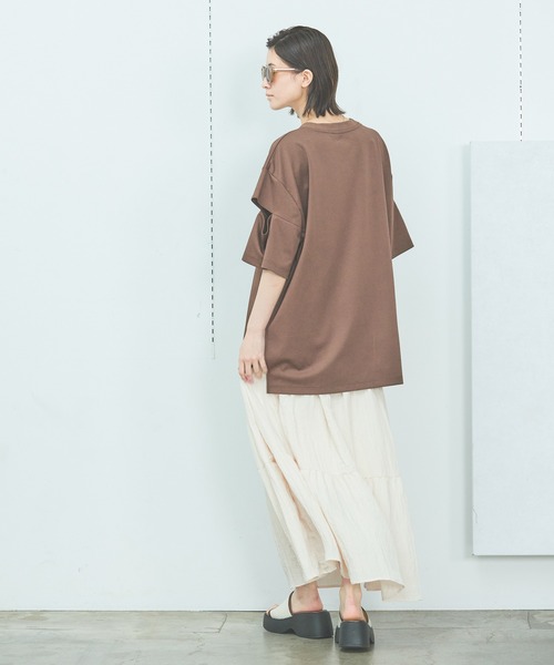 LAKOLE（ラコレ） ロング スカート サテンワッシャーティアード