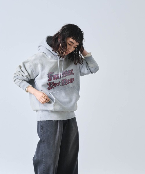 トレーナー スウェット 「KHA:KI / カーキ」DAMAGE HOODIE F.Y.N レディース kha:ki トレーナー スウェット 「KHA:KI / カーキ」DAMAGE