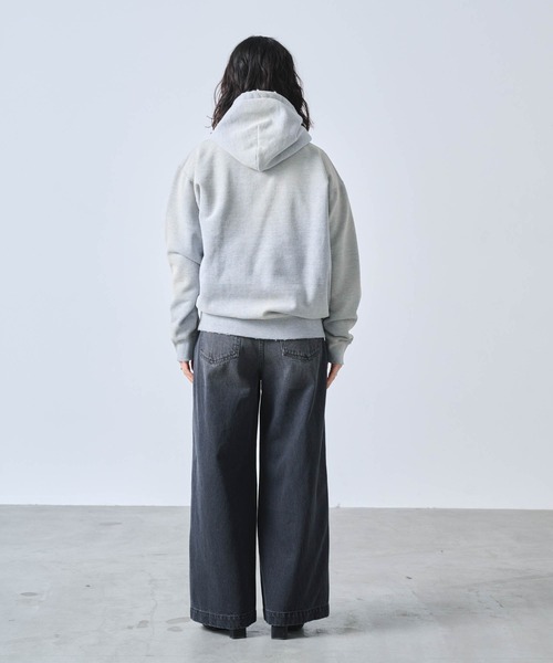 トレーナー スウェット 「KHA:KI / カーキ」DAMAGE HOODIE F.Y.N レディース kha:ki トレーナー スウェット 「KHA:KI / カーキ」DAMAGE
