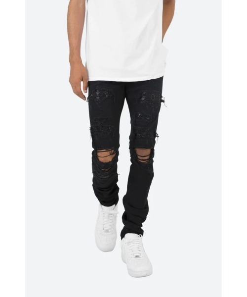 mnml（ミニマル） ジーンズ 「mnml」X201 RHINESTONE SKINNY DENIM 「I