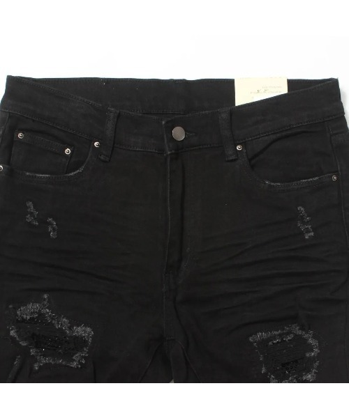 mnml X201ダメージブラックラインストーン散りばめスキニーデニムパンツ28 楽天市場】ミニマル デニムパンツ mnml X201 RHINESTONE SKINNY DENIM