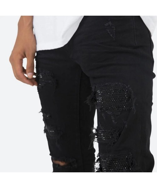 パンツ mnml X201 RHINESTONE SKINNY DENIM-BLACK 送料無料】mnml X201 RHINESTONE SKINNY DENIM BLACK - FIVESTAR