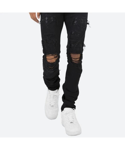 パンツ mnml X201 RHINESTONE SKINNY DENIM-BLACK m n m l X201 RHINESTONE SKINNY DENIM black jeans size 32 X