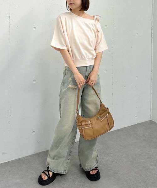 archives ハンドバッグ ZIPディテールハーフムーンバッグ