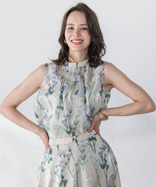 PLEATS PLEASE ISSEY MIYAKE◆ブラウス/3/ポリエステル/BRW/総柄/PP73-JK612 PLEATS PLEASE ISSEY MIYAKE◇ブラウス/3/ポリエステル/BRW/総柄