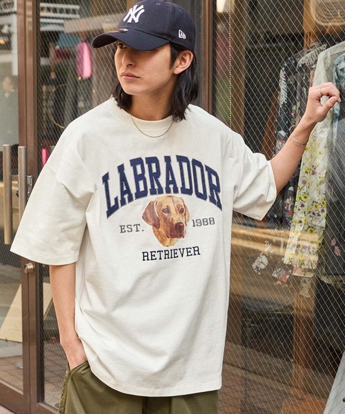 「Labrador Retriever」 半袖Tシャツ L オフホワイト メンズ_画像2