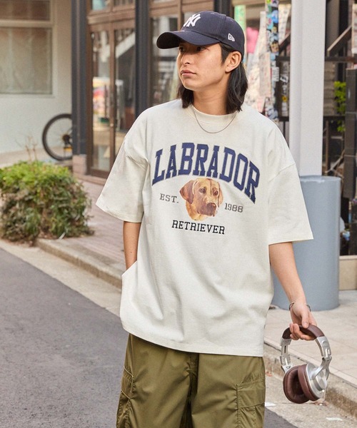 「Labrador Retriever」 半袖Tシャツ L オフホワイト メンズ_画像3