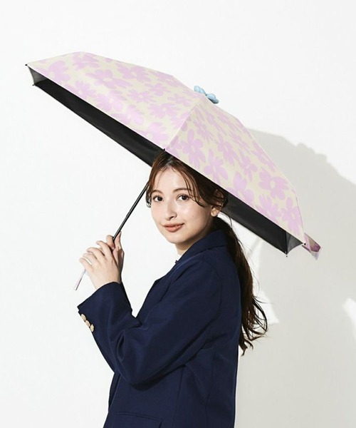 戸塚刺繍作品　紫の花 折りたたみ日傘 hane ふわふわ刺繍日傘 ライラック×ムラサキ 47㎝折りたたみ | 小野内商店