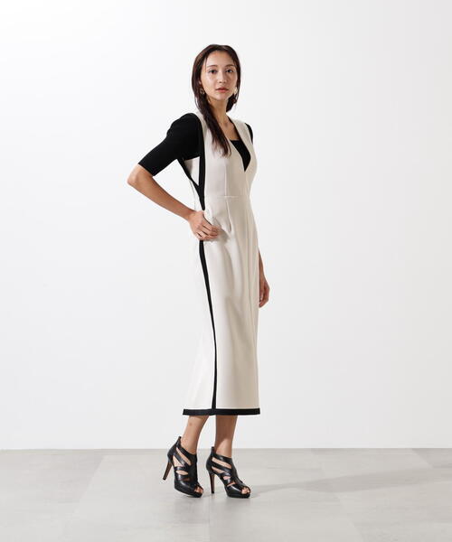 ピンキー＆ダイアン（PINKY&DIANNE）/バイカラーＶネックジャンスカ PINKY&DIANNE（ピンキー アンド ダイアン） ワンピース バイカラーV