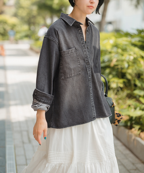 Spick＆Span ブラウス シャツ 「WEB限定追加」5 1/2 SOFT DENIM