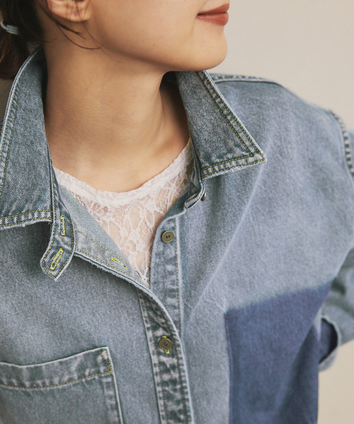 Spick＆Span ブラウス シャツ 「WEB限定追加」5 1/2 SOFT DENIM