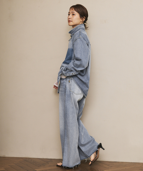 Spick＆Span ブラウス シャツ 「WEB限定追加」5 1/2 SOFT DENIM
