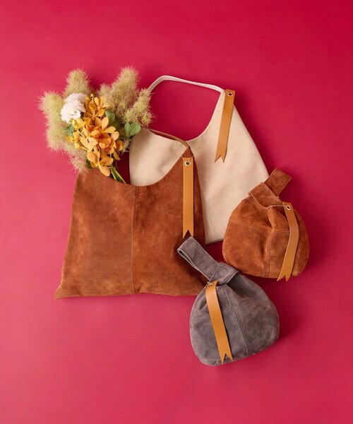 russet（ラシット） トートバッグ スエード巾着ハンドバッグ