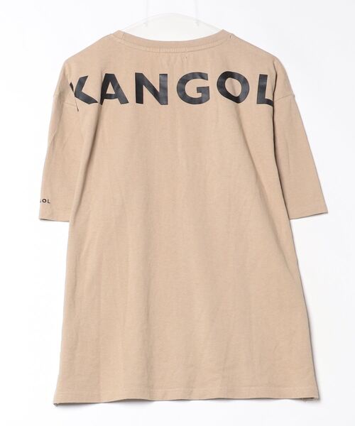 「KANGOL」 刺繍半袖Tシャツ L ベージュ メンズ