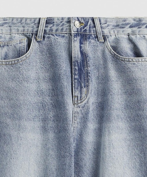 「INFLATION」 ダメージ加工デニムパンツ MEDIUM ブルー メンズ
