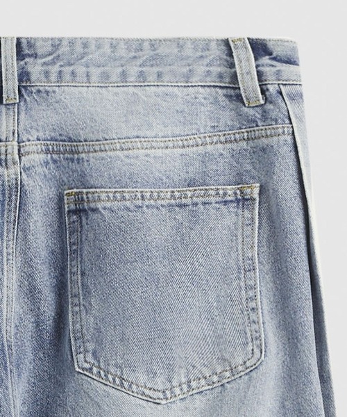 「INFLATION」 ダメージ加工デニムパンツ MEDIUM ブルー メンズ
