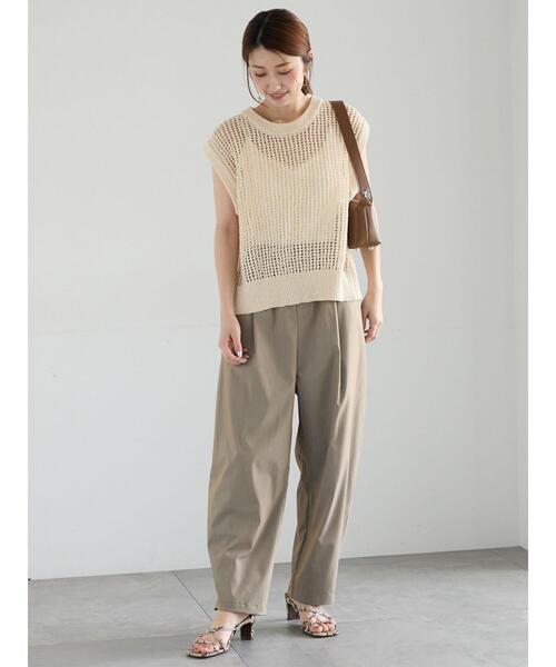 Te chichi ベスト ジレ テープヤーンメッシュベスト レディース