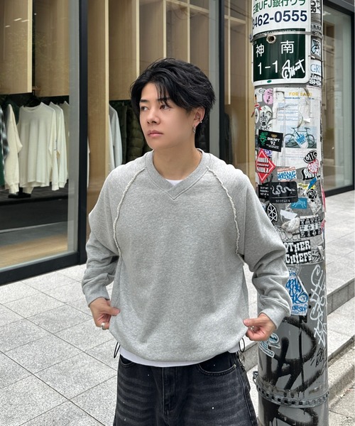 ADAMASTE トレーナー スウェット pigment draw cord sweat