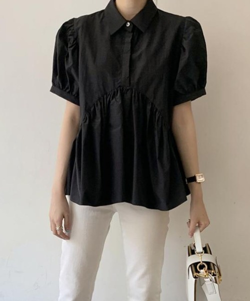 「CADBURY」 半袖シャツ LARGE ブラック レディース_画像4