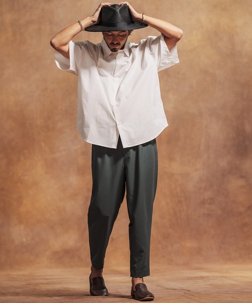 「Jih Nunc」 半袖シャツ S オリーブ メンズ_画像6