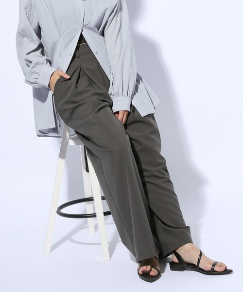 GLOBAL WORK（グローバルワーク） スラックス パンツ タックワイド