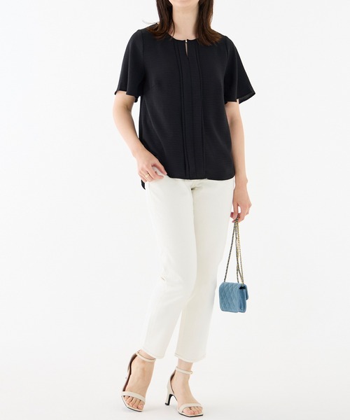 「INCEDE」 半袖ブラウス L イエロー レディース_画像9