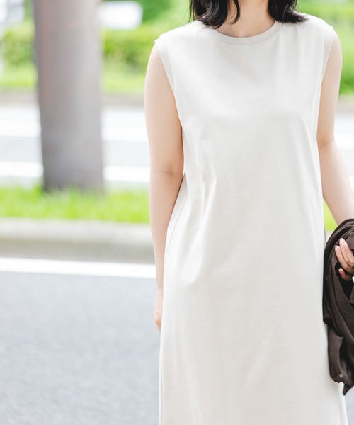 「EKAL」 ノースリーブワンピース FREE ネイビー レディース_画像3