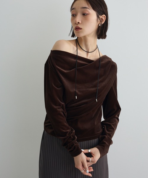 tシャツ シアーベロアオフショル長袖プルオーバー レディース | AnriettMusee | 04