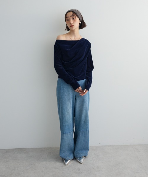 tシャツ シアーベロアオフショル長袖プルオーバー レディース | AnriettMusee | 22