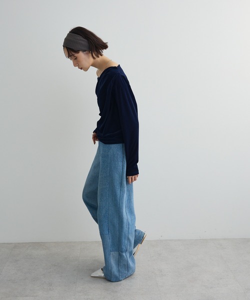 tシャツ シアーベロアオフショル長袖プルオーバー レディース | AnriettMusee | 23